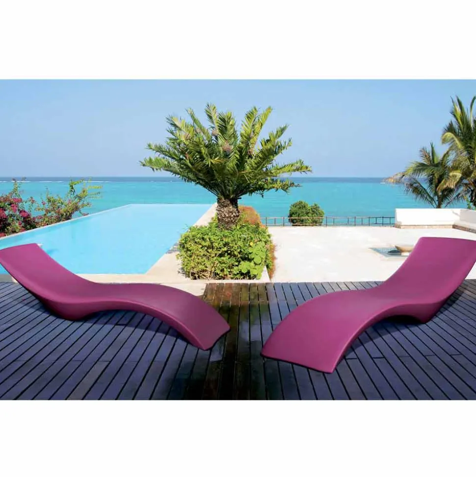 Lettino Chaise Longue di Design Moderno in Polietilene Colorato - Cloe by Myyour