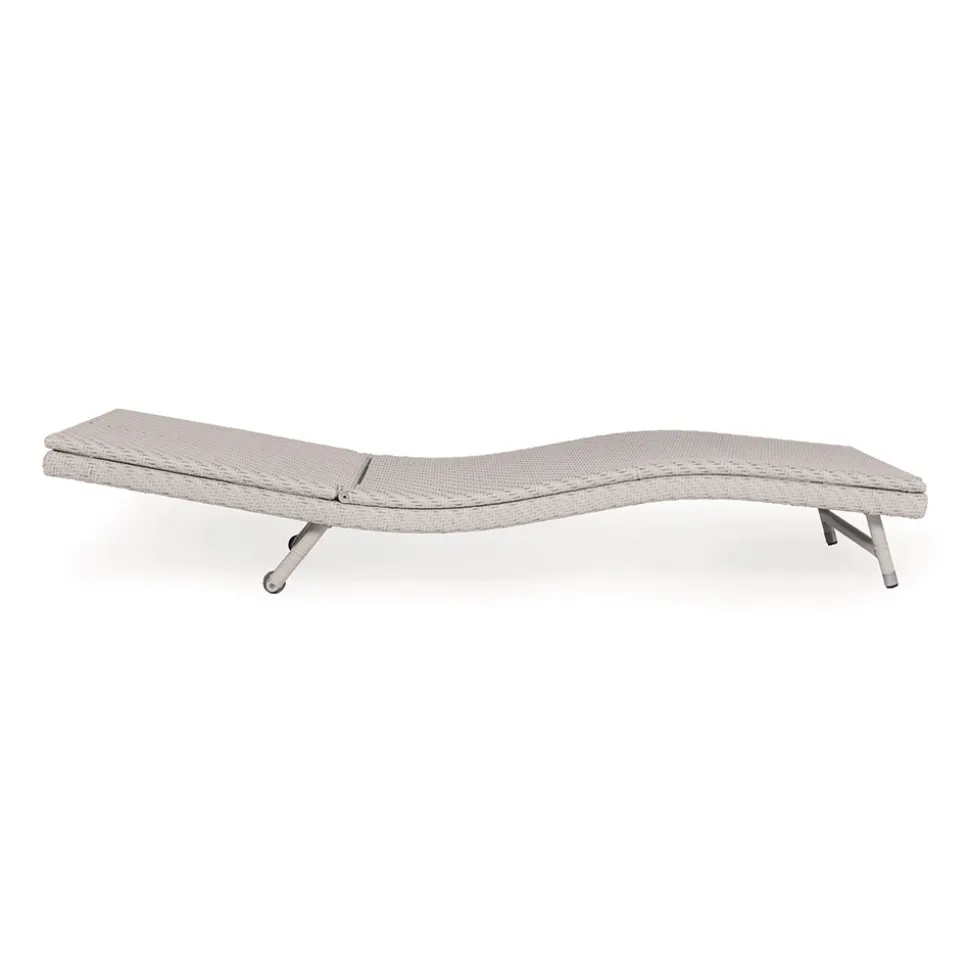 Lettino da Esterno in Polyrattan con Ruote – Meredith