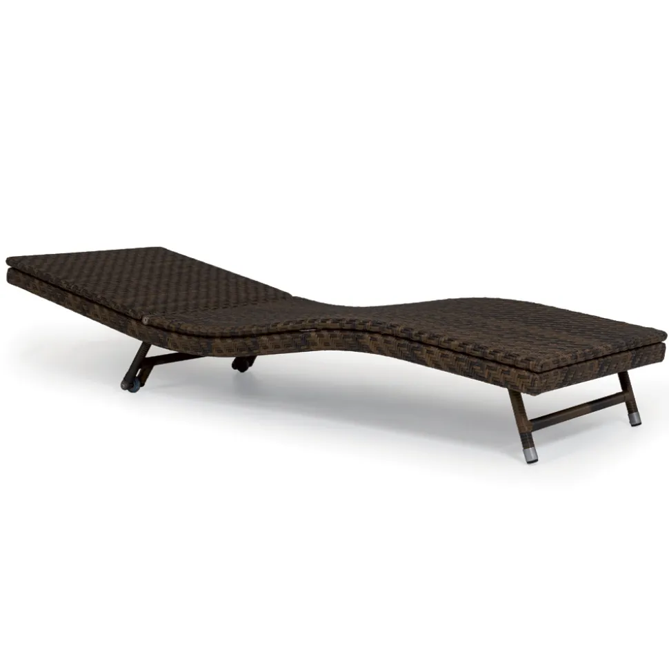 Lettino da Esterno in Polyrattan con Ruote – Meredith