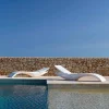 Lettino da Giardino Chaise Longue di Design in Plastica Bianca - Zoe by Mayyour
