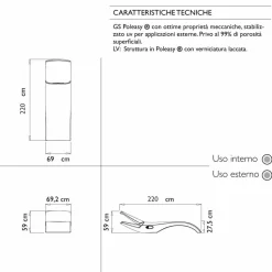 Lettino da Giardino Chaise Longue di Design in Plastica Bianca - Zoe by Mayyour