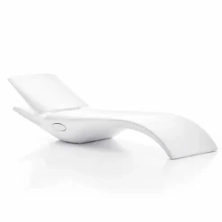 Lettino da Giardino Chaise Longue di Design in Plastica Bianca - Zoe by Mayyour
