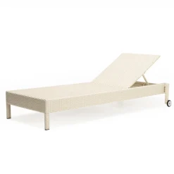 Lettino da Giardino in Polyrattan con Ruote – Sunbathe