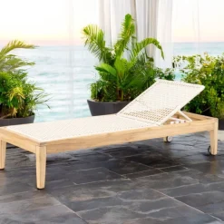 Lettino da Giardino in Teak e Intreccio in Corda - Jhon