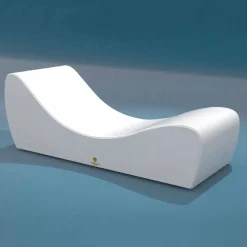 Lettino relax Onda Trona in ecopelle nautica bianca made in Italy
