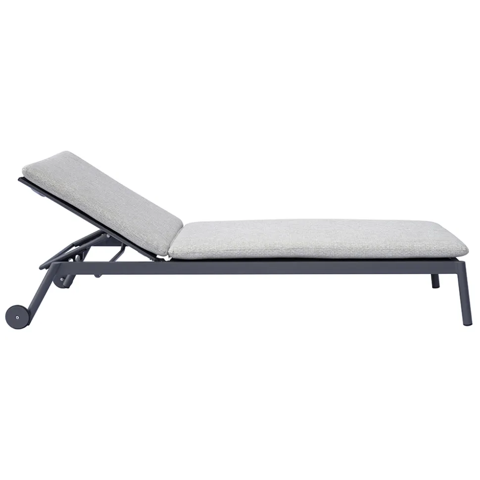 Lettino 205x76 cm da Esterno in Alluminio con Cuscino - Tessara