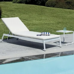 Lettino 205x76 cm da Esterno in Alluminio con Cuscino - Tessara