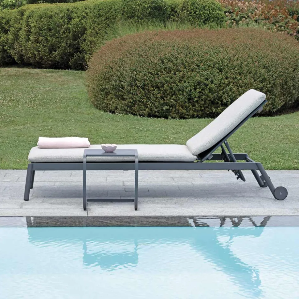 Lettino 205x76 cm da Esterno in Alluminio con Cuscino - Tessara
