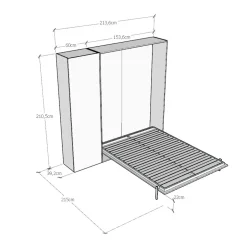 Letto Alla Francese a Scomparsa Verticale con Colonna - Magicompare