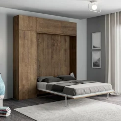 Letto Alla Francese a Scomparsa Verticale con Pensile e Colonna - Magicompare