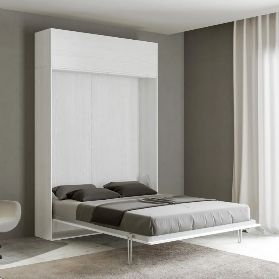 Letto a Una Piazza e Mezza a Scomparsa Verticale con Pensile - Magicompare