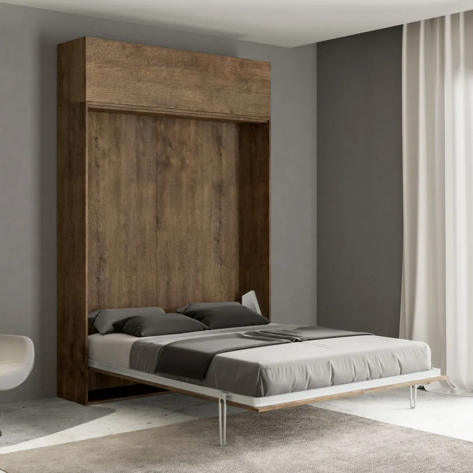 Letto a Una Piazza e Mezza a Scomparsa Verticale con Pensile - Magicompare