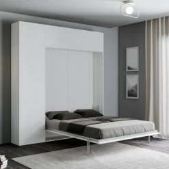 Letto a Una Piazza e Mezza a Scomparsa Verticale con Colonna e Pensile - Magicompare