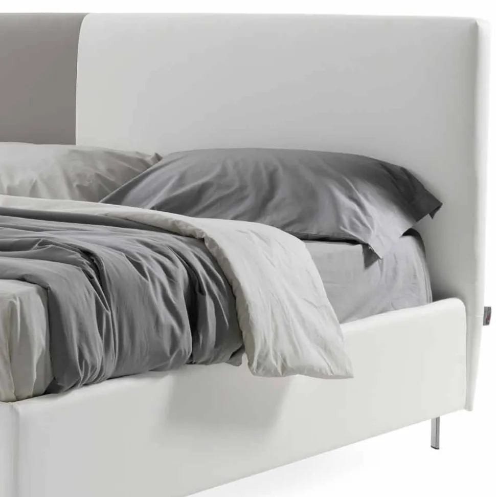 Letto con Contenitore Matrimoniale in Ecopelle Bicolore Made in Italy – Jasmine
