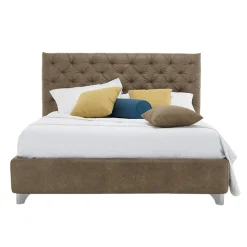 Letto Contenitore Matrimoniale Imbottito Tessuto o Ecopelle Made in Italy – Euro