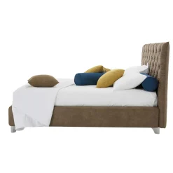Letto Contenitore Matrimoniale Imbottito Tessuto o Ecopelle Made in Italy – Euro