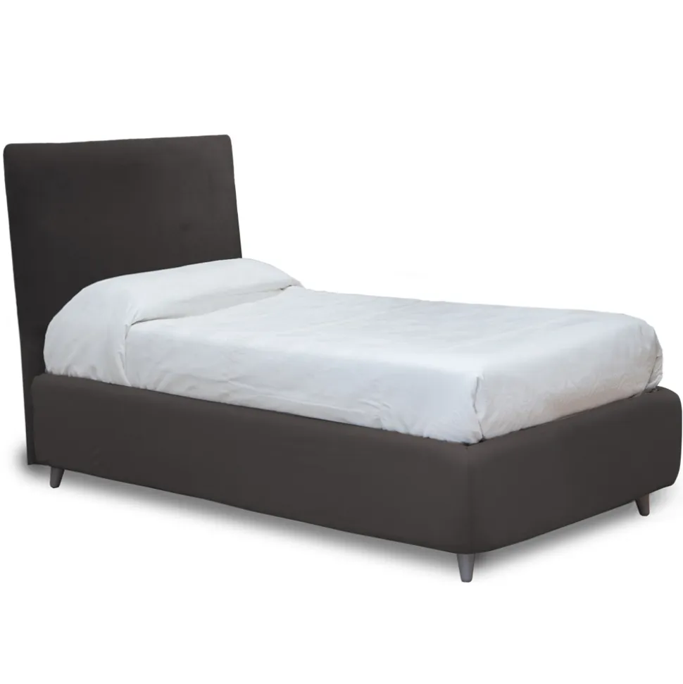 Letto da Una Piazza con Testiera in Tessuto Realizzato in Italia - Fiuto