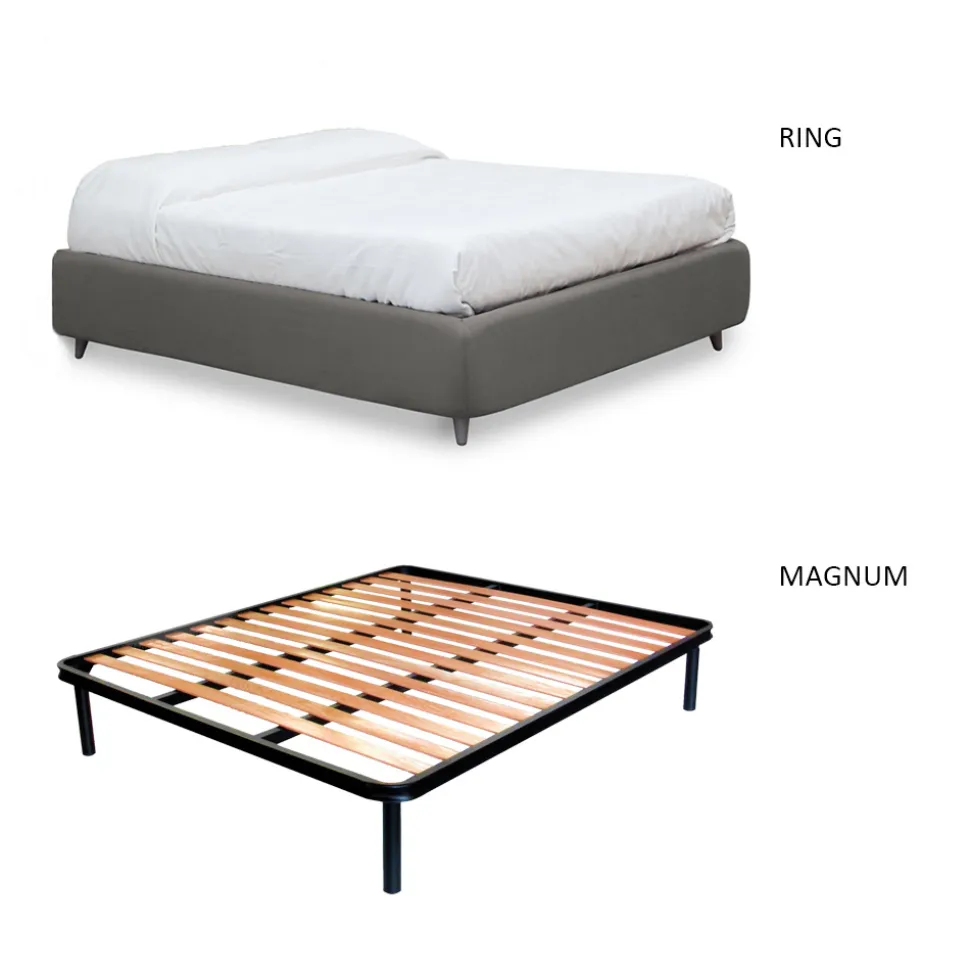 Letto da Una Piazza e Mezza con Testata Imbottita e Piedini Made in Italy - Aaron