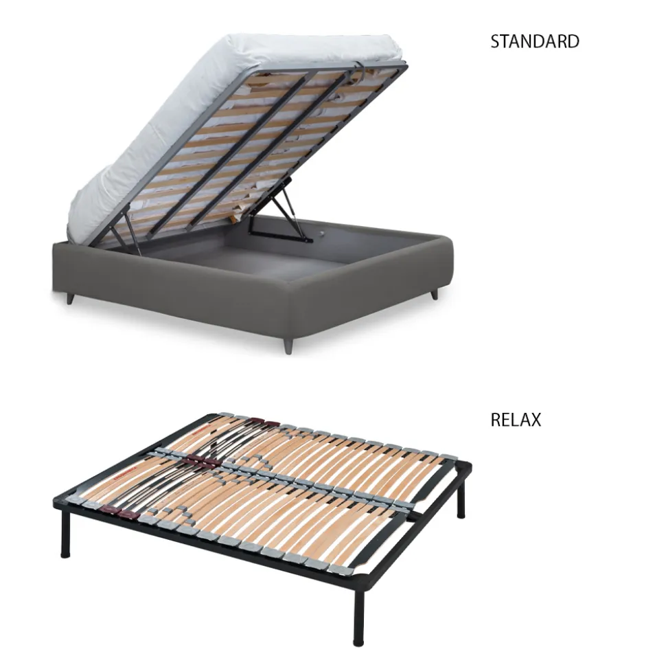Letto da Una Piazza e Mezza con Testata Imbottita e Piedini Made in Italy - Aaron