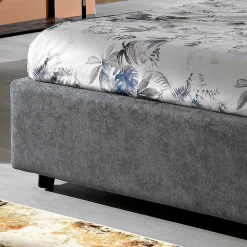 Letto Imbottito Matrimoniale Moderno con Pieghe o Trapuntato di Design - Thomas