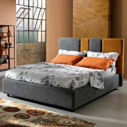 Letto Imbottito Matrimoniale Moderno con Pieghe o Trapuntato di Design - Thomas