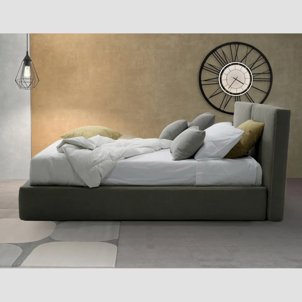 Letto Imbottito Matrimoniale con Box in Tessuto Ecopelle Made in Italy – Deserto