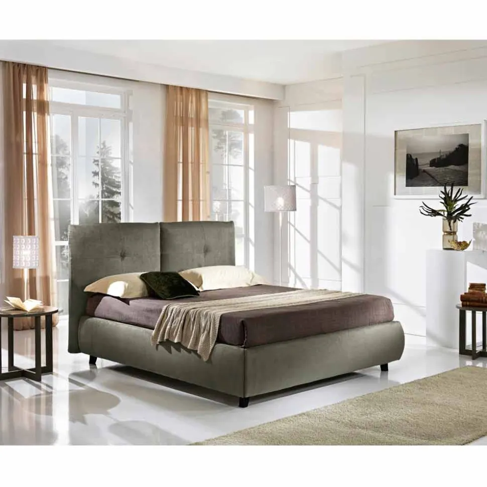 Letto matrimoniale con box contenitore alzante 160x190/200 cm Nina