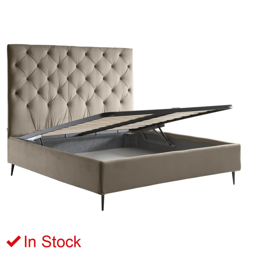 Letto Matrimoniale con Box Contenitore e Rete 160x190 Made in Italy - Sallie