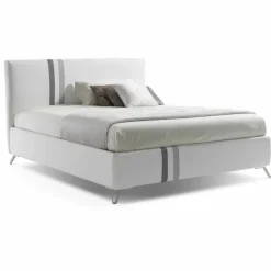 Letto Matrimoniale con Cassettone Imbottito in Ecopelle Made in Italy – Paolo