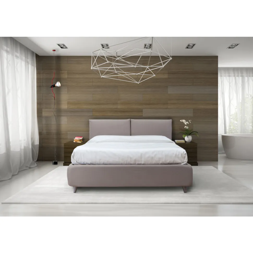 Letto Matrimoniale con Contenitore Opzionale e Piedini Made in Italy - Birba
