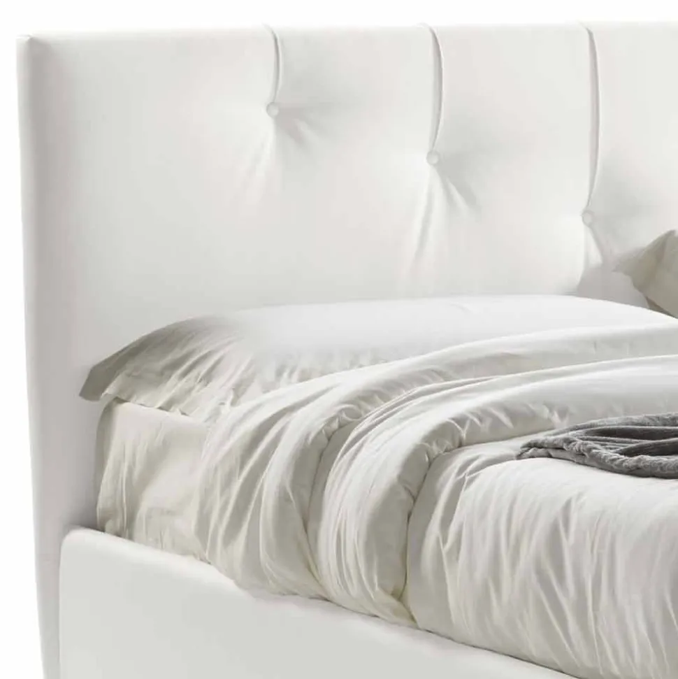 Letto Matrimoniale con Contenitore Imbottito Ecopelle Made in Italy – Maschera