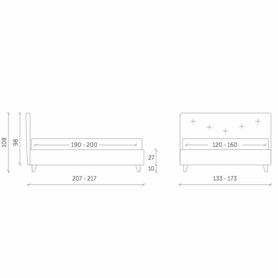Letto Matrimoniale con Contenitore Imbottito Ecopelle Made in Italy – Maschera