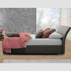 Letto Matrimoniale con Contenitore in Tessuto o Ecopelle Made in Italy – Doremì
