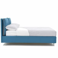 Letto Matrimoniale con Contenitore Rivestito in Tessuto Made in Italy - Renato