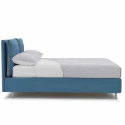 Letto Matrimoniale con Contenitore Rivestito in Tessuto Made in Italy - Renato