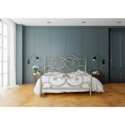 Letto Matrimoniale con Pediera Coordinata in Ferro Made in Italy - Penny