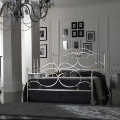 Letto Matrimoniale con Pediera Coordinata in Ferro Made in Italy - Penny