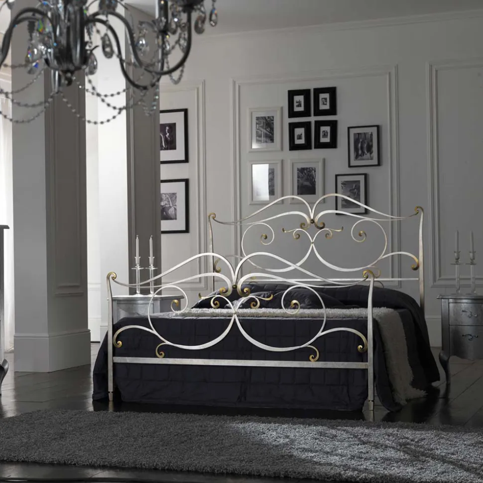 Letto Matrimoniale con Pediera Coordinata in Ferro Made in Italy - Penny