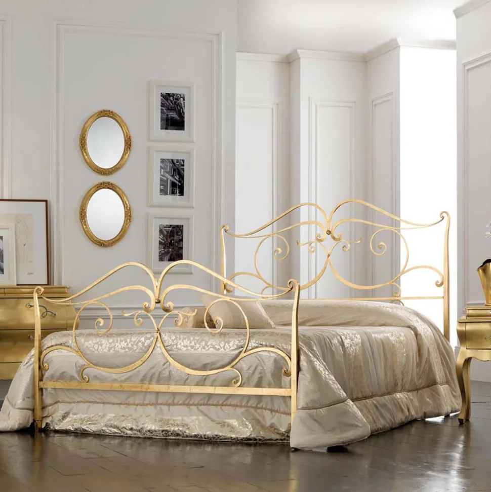 Letto Matrimoniale con Pediera Coordinata in Ferro Made in Italy - Penny
