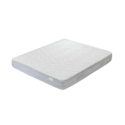 Letto Matrimoniale con Pediera Coordinata, Materasso e 2 Comodini - Nebbia