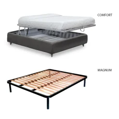 Letto Matrimoniale con Testata in Ferro e Cuscini Made in Italy - Peter