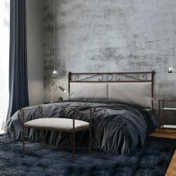Letto Matrimoniale con Testata e Giroletto in Ferro Made in Italy - Incolla