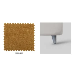 Letto Matrimoniale con Testiera in Ecopelle o Tessuto Made in Italy - Buddy