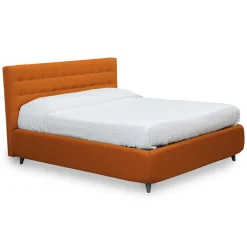 Letto Matrimoniale con Testiera in Ecopelle o Tessuto Made in Italy - Buddy