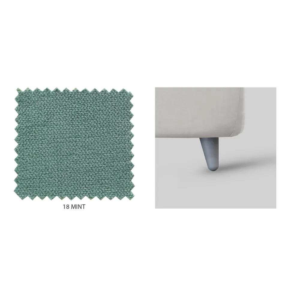 Letto Matrimoniale con Testiera in Ecopelle o Tessuto Made in Italy - Buddy