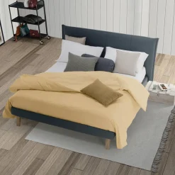 Letto Matrimoniale Design di Lusso in Ecopelle o Tessuto Made in Italy – Generus