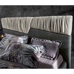 Letto Matrimoniale di Design Moderno con Testata a Pieghe o Trapuntata - Alano
