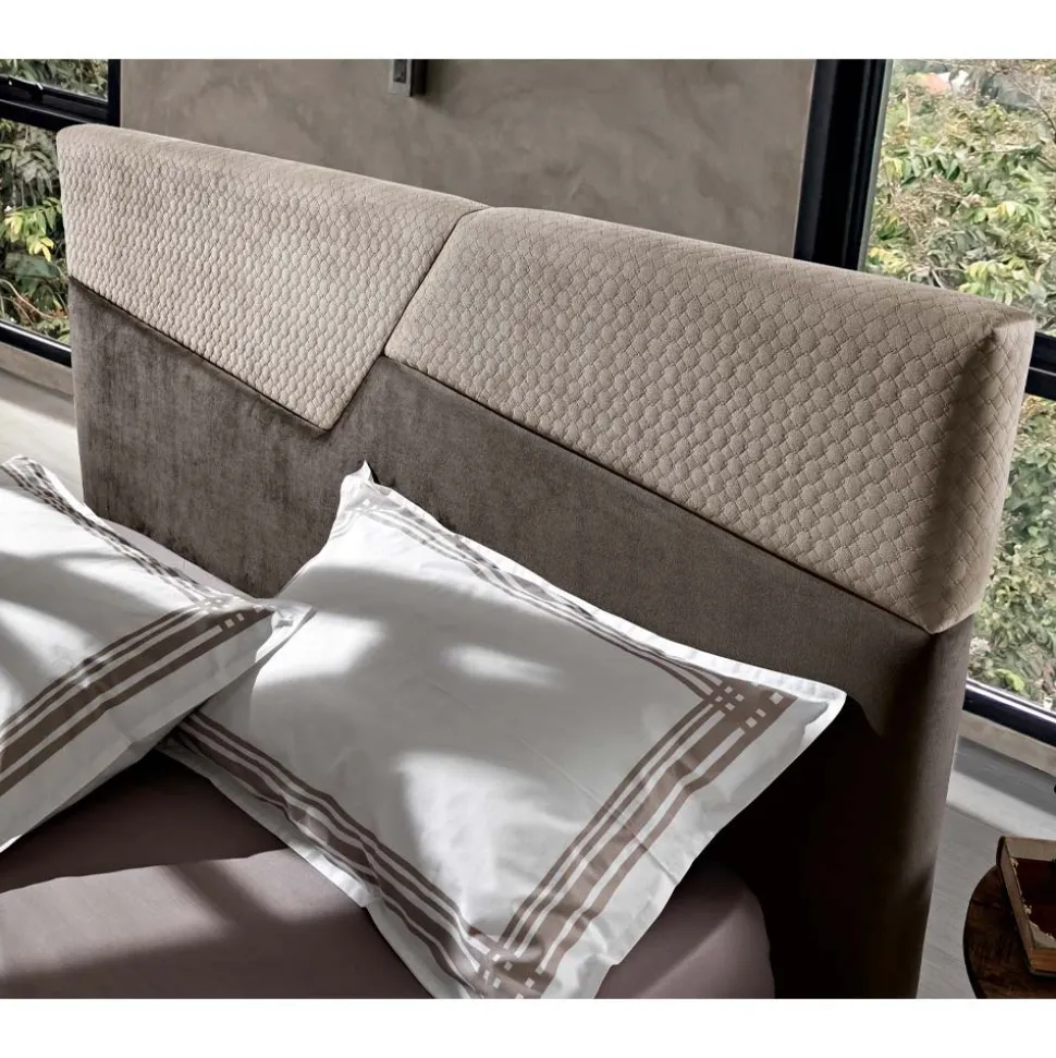 Letto Matrimoniale di Design Moderno con Testata a Pieghe o Trapuntata - Alano