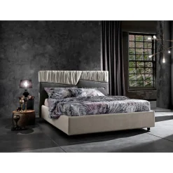 Letto Matrimoniale di Design Moderno con Testata a Pieghe o Trapuntata - Alano