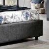 Letto Matrimoniale di Design Imbottito Moderno Blu o Grigio Alta Qualità - Kenzo